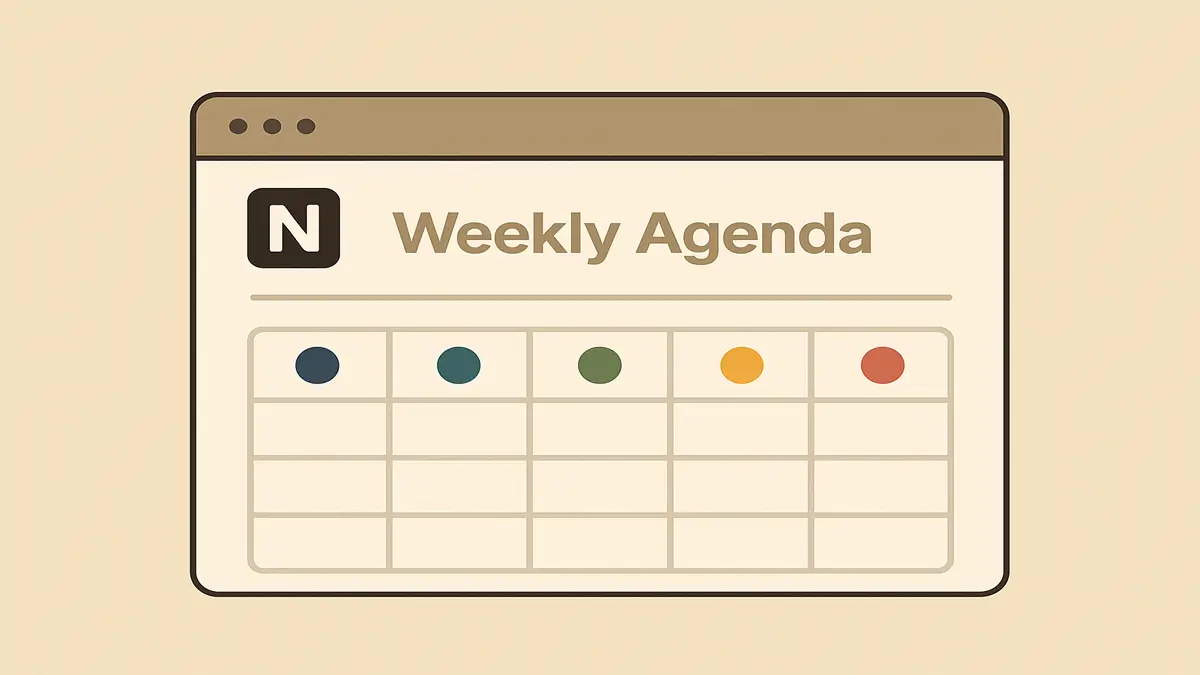 طراحی سیستم هفتگی با قالب Weekly Agenda